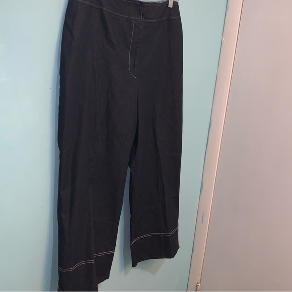 Julie Mitchell WM 14 Blue Rear Elastic Waist Straight Leg Tailored Hem Capris - Picture 2 of 8